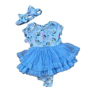 Bluey Ruffle Baby Dress with Headband